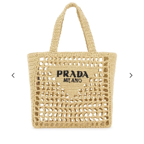 Prada small crochet raffia tote bag - Picture 7 of 16